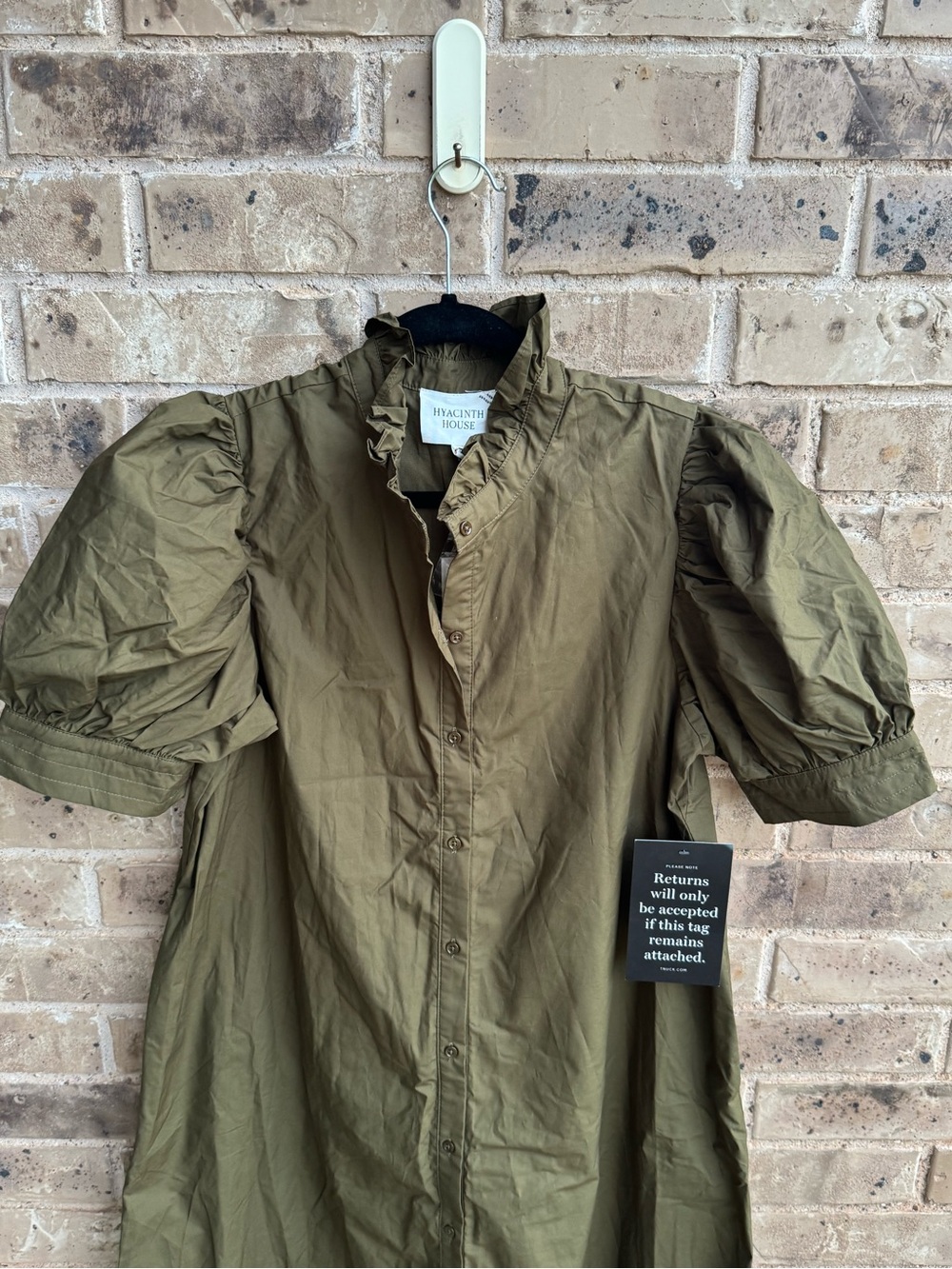 Tuckernuck Hyacinth House Olive Green Ruffle Collar Louisa Maxi Dress Size Large - Picture 5 of 13